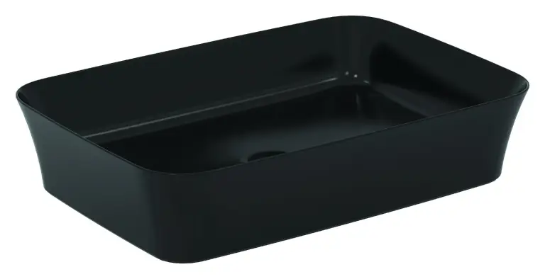 Lavoar pe blat tip bol Ideal Standard Atelier Ipalyss 55x38cm fara preaplin Negru Mat (E2076V3)