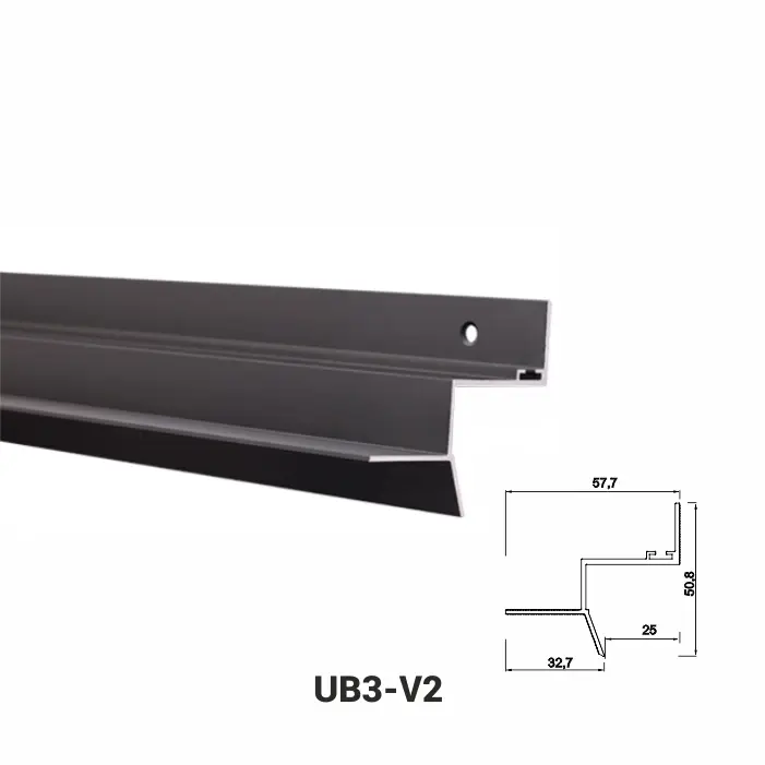 UB3-V2, Profil de tip ascuns pentru tavan, Negru Matt, 2,5m