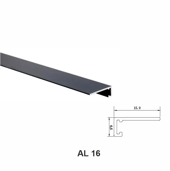 AL 16, mini plintă pentru pardoseli, Negru Matt, 2,5m
