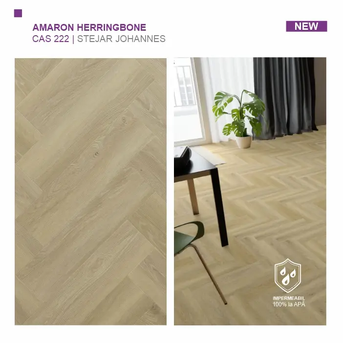 Pardoseala SPC ARBITON colecția Amaron Herringbone EIR, STEJAR JOHANNES, CAS 222