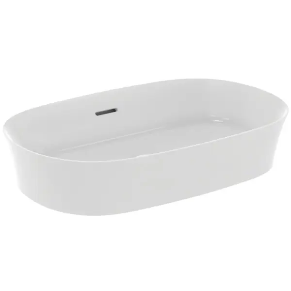 Lavoar pe blat tip bol Ideal Standard Atelier Ipalyss Oval 60x38cm cu preaplin Alb Satinat (E1397V1)