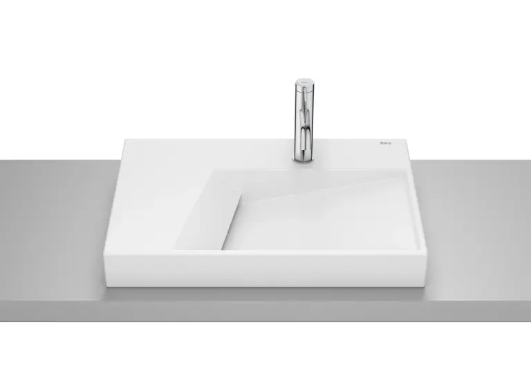 Lavoar pe blat Roca Horizon Geometric 600x420 Alb Mat A32727662B