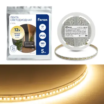 FN banda led 17w/m, 12v,3000k