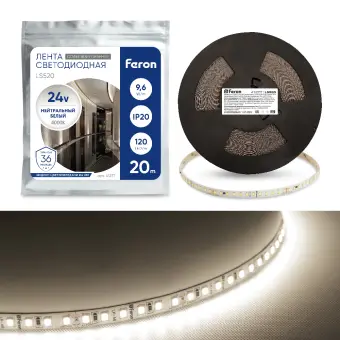 FN banda led 9.6w/m, 24v,4000k,stabilizata