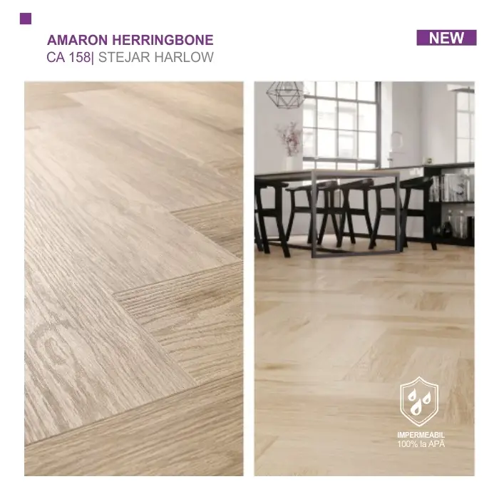 Pardoseala SPC ARBITON colecția Amaron Herringbone, Stejar Harlow, CA 158