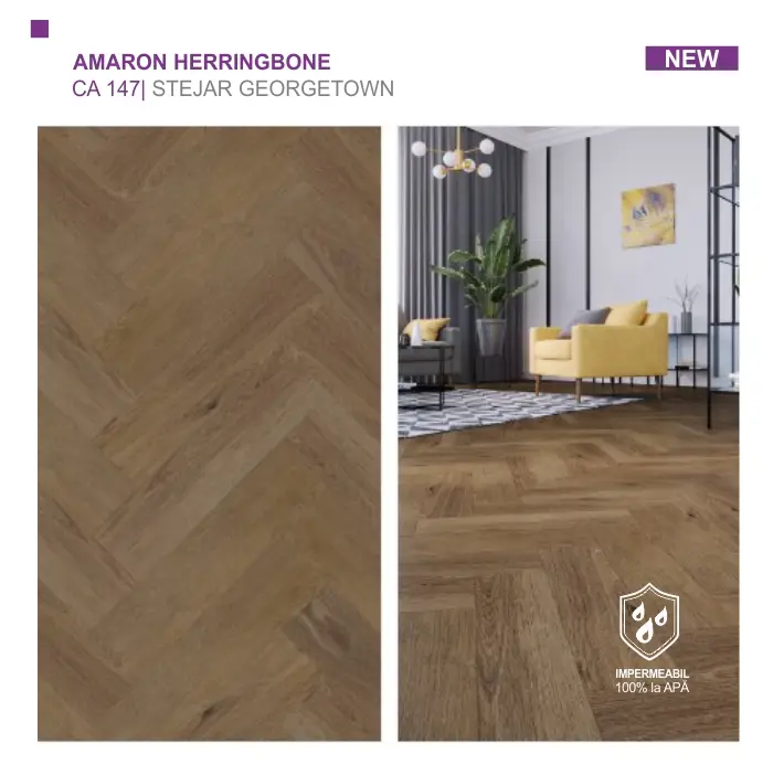 Pardoseala SPC ARBITON colecția Amaron Herringbone, Stejar Georgetown, CA 147