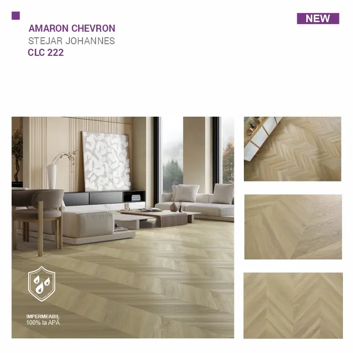 Pardoseala SPC ARBITON colecția Amaron Chevron, STEJAR JOHANNES, CLC 222