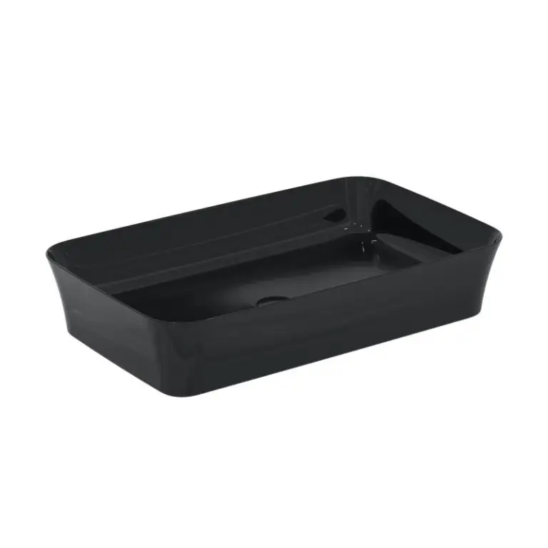 Lavoar pe blat tip bol Ideal Standard Atelier Ipalyss 55x38cm fara preaplin Negru Lucios (E2076V2)