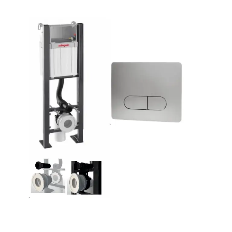Rama pentru suspendarea WC Wirquin + buton Elipse Cromat (50950177)
