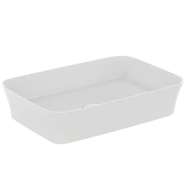 Lavoar pe blat tip bol Ideal Standard Atelier Ipalyss 55x38cm Alb satinat fara preaplin (E2076V1)
