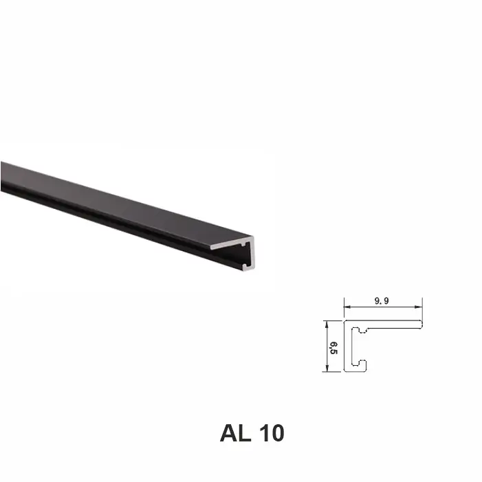 AL 10, mini plintă pentru pardoseli, Negru Matt, 2,5m