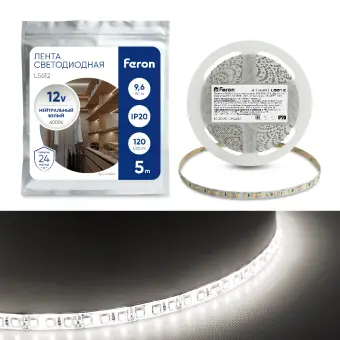 FN banda led 9,6w/m, 12v,4000k