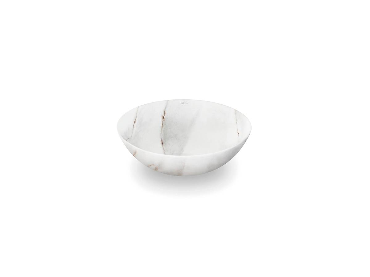 Lavoar pe blat Bathco New Lys Calacatta d.400