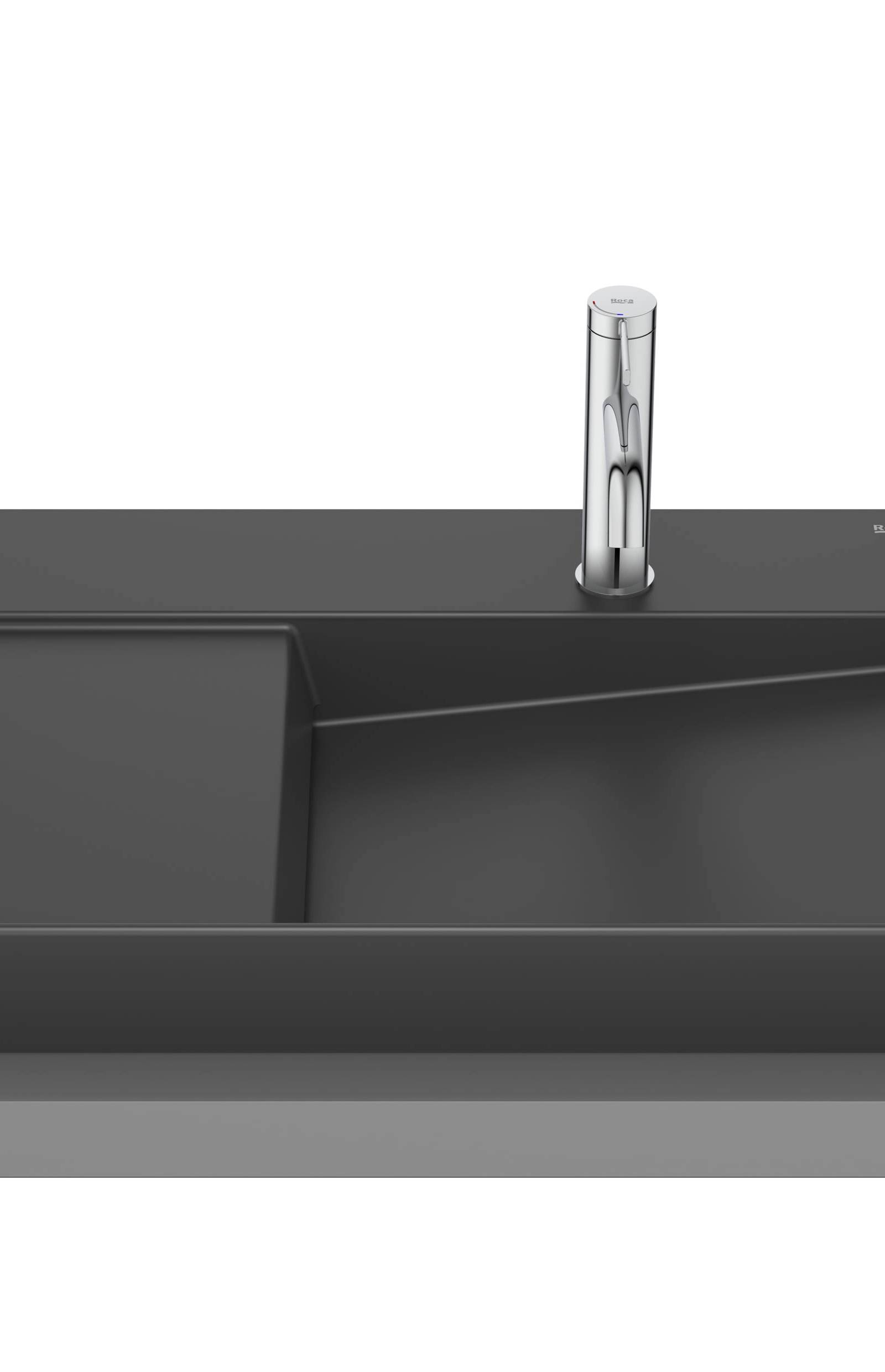 Lavoar pe blat Roca Horizon View 600x420 Black Mat A32727408B
