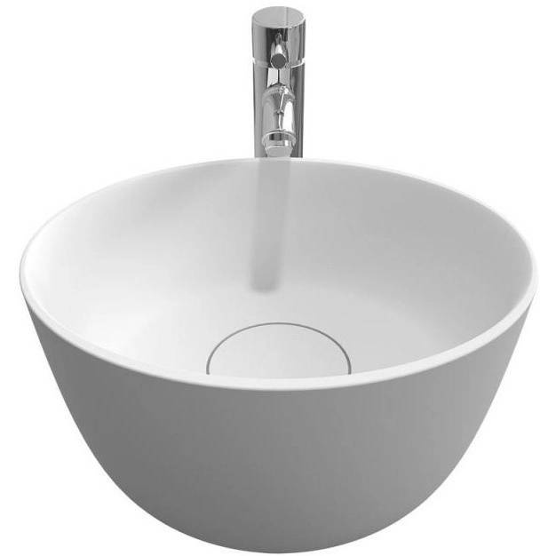 Lavoar pe blat Solid Surface Riho Oval 38x33 white matt