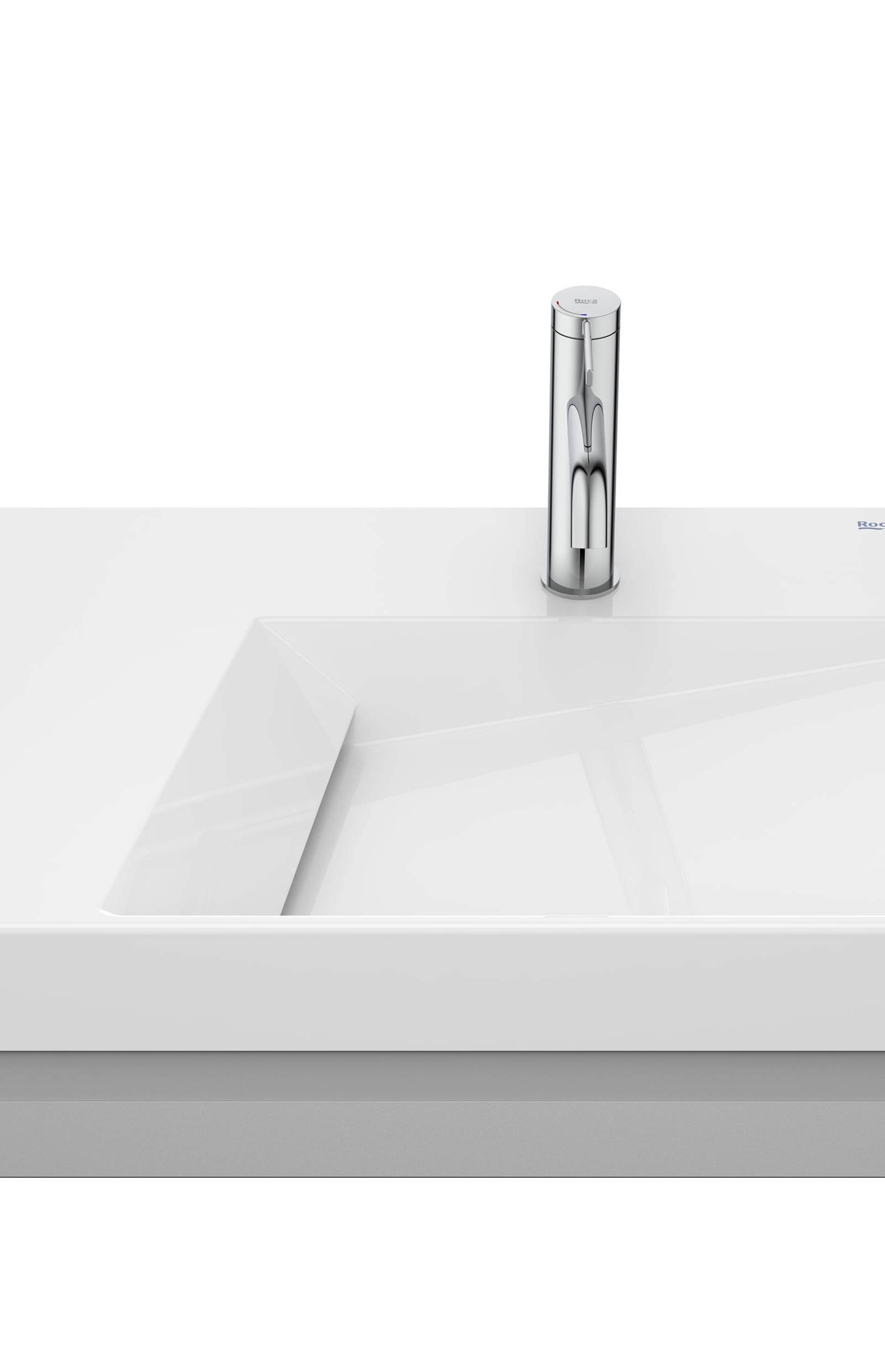 Lavoar pe blat Roca Horizon Geometric 600x420 Alb A32727600B
