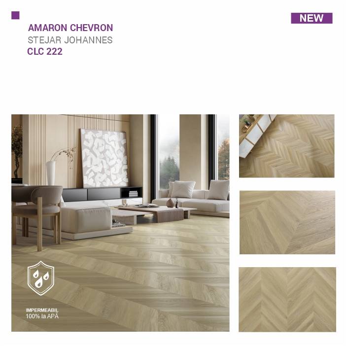 Pardoseala SPC ARBITON colecția Amaron Chevron, STEJAR JOHANNES, CLC 222