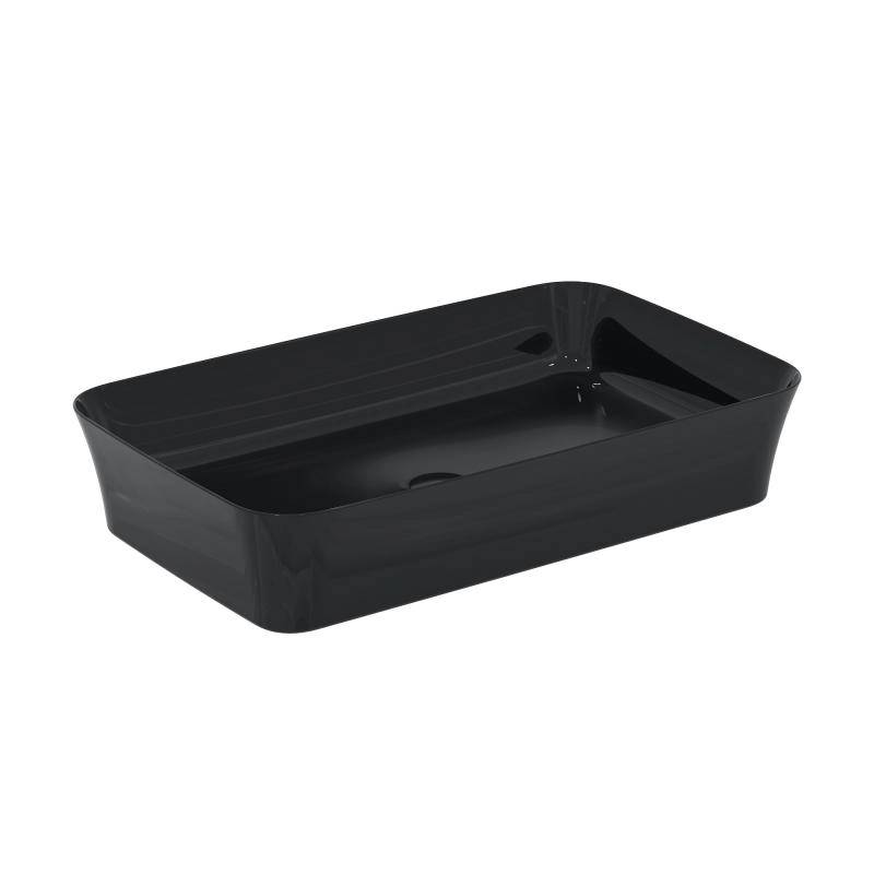 Lavoar pe blat tip bol Ideal Standard Atelier Ipalyss 55x38cm fara preaplin Negru Lucios (E2076V2)