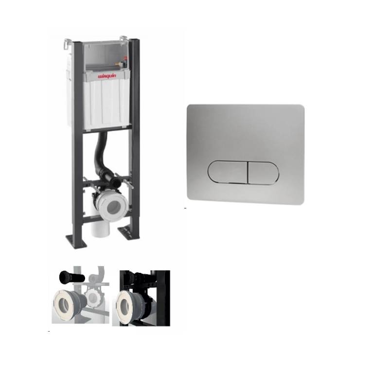 Rama pentru suspendarea WC Wirquin + buton Elipse Cromat (50950177)
